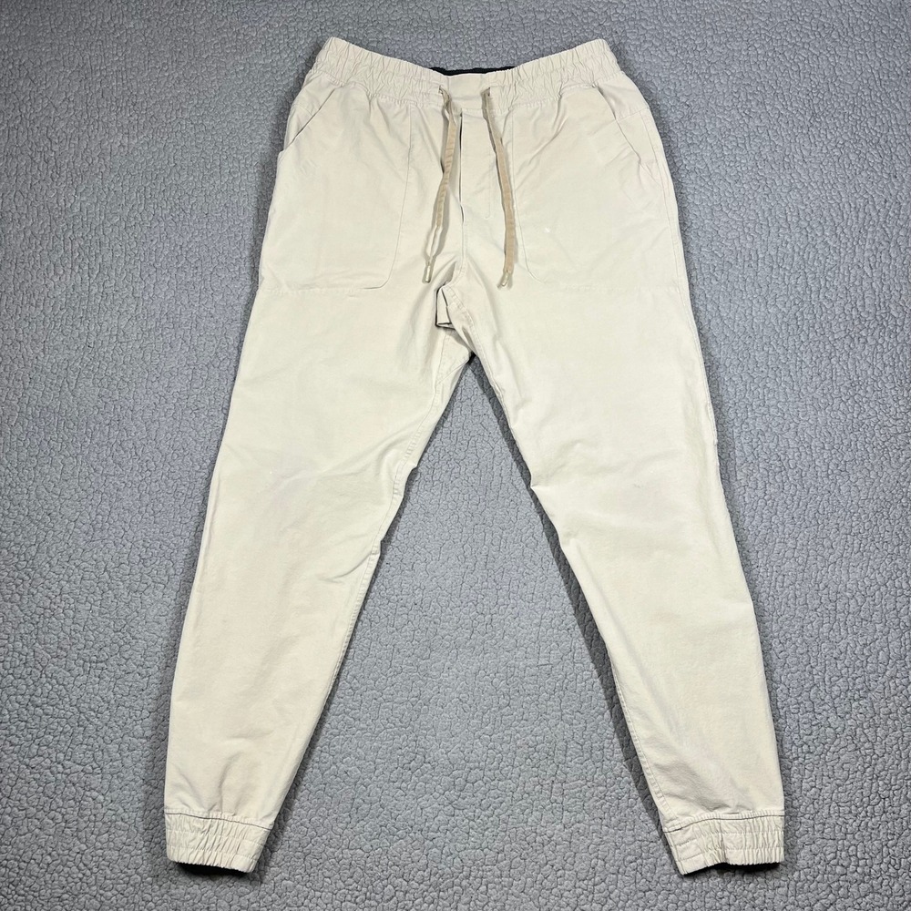Lululemon ABC Jogger Men L Warpstreme Elastic Waist Beige Casual Athleisure